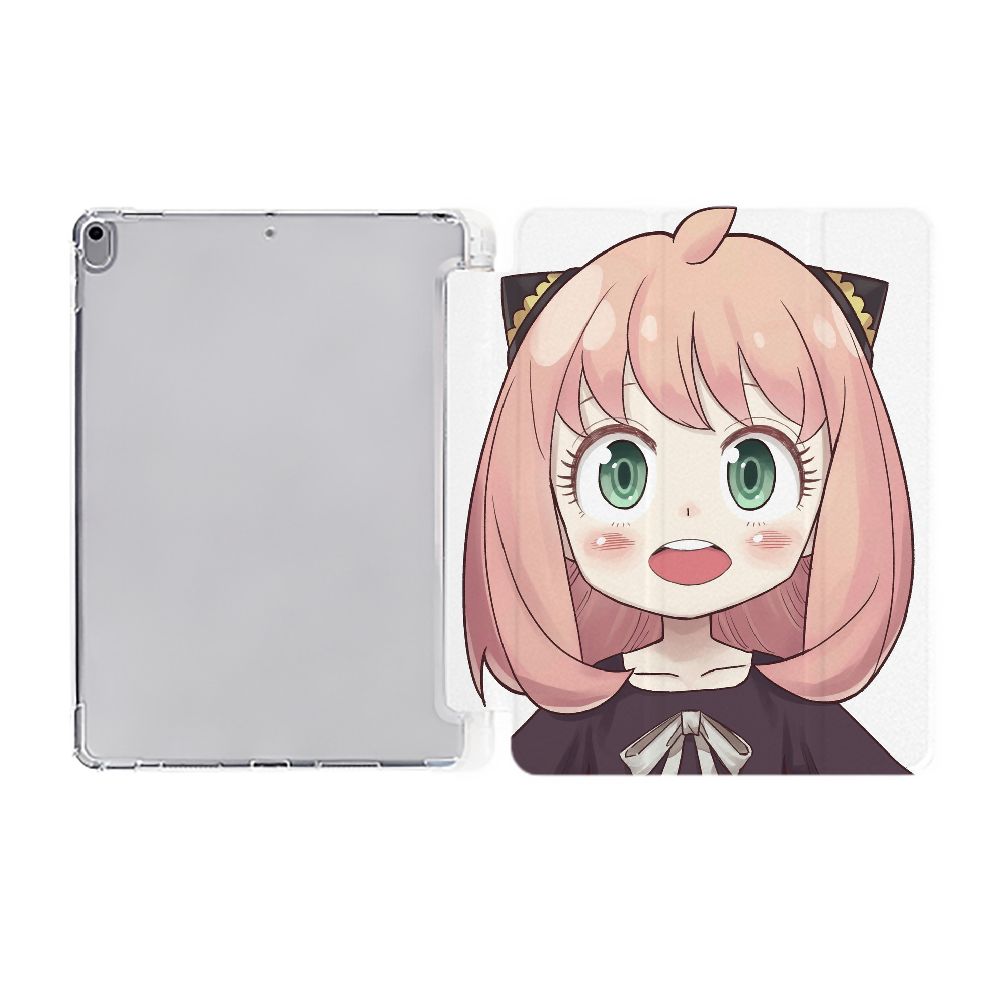 （画像用） SPY×FAMILY间谍家家酒 IPad ケース ペン収納付き 三つ折りスタンド PUレザー×シリコン 対応機種9.5/10.5/10.9インチ